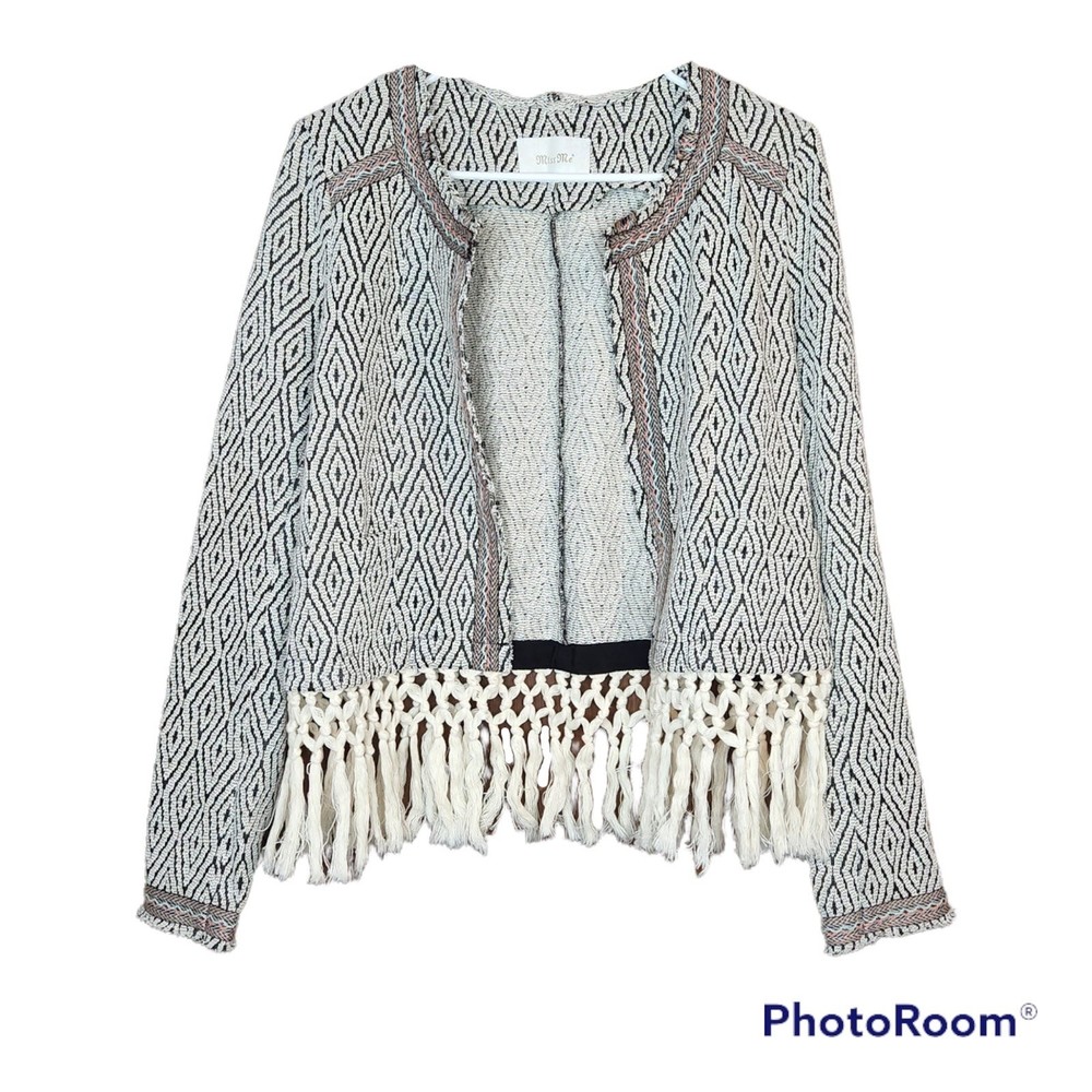 Miss Me Casual Cotton Blend Aztec Style Cardigan Overthrow Size Large
